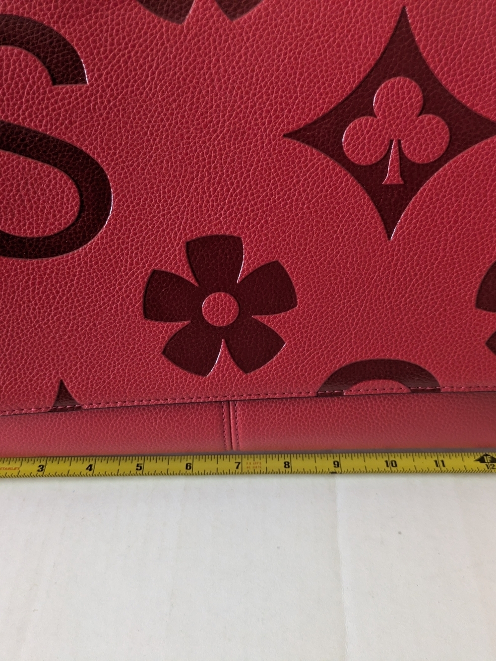 Designer Red Floral Monogram Tote - Picture 6 of 7